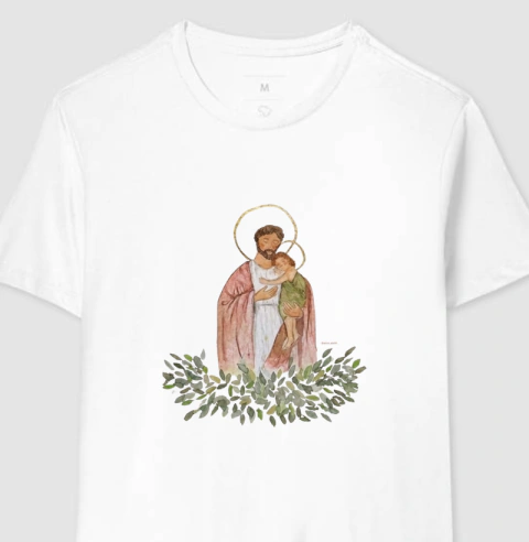 São José e Menino Jesus - Aquarela