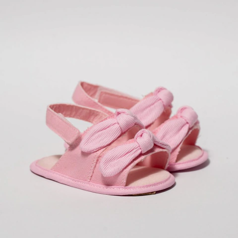SANDALIA FEMININA - MODELO LAÇO NÓ - COR ROSA - LINHA BABY