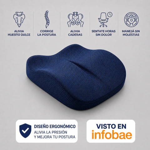 Almohadón Ortopédico — Comodidad y alivio para quienes pasan horas sentados