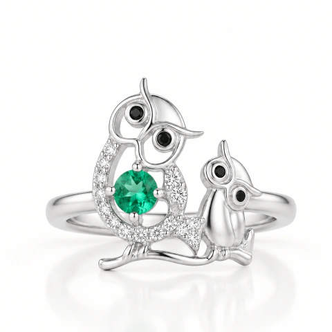 Anillo Nicta en Plata 925 con Esmeralda Natural