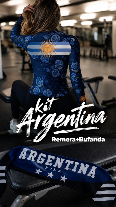 Kit Argentina / Remera manga larga Segunda Piel MUNDIAL + Bufanda Kila