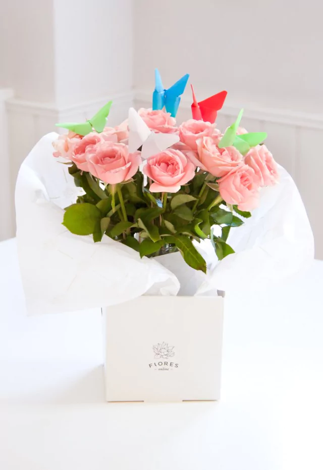 Q3-15 rosas rosadas con mariposas