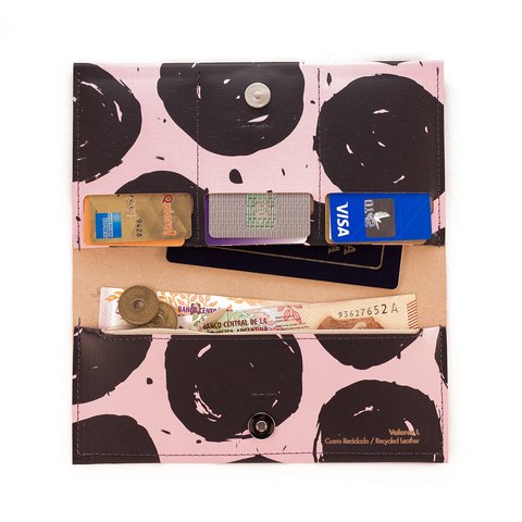 L Wallet Dots Pink