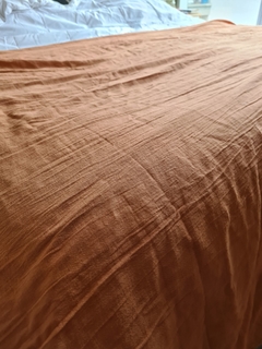 Pie de cama -Manta gasa Algodon con dobladillo - comprar online