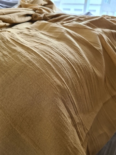 Pie de cama -Manta gasa Algodon con dobladillo - tienda online