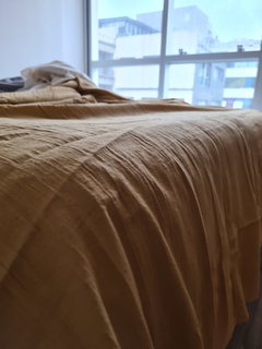 Pie de cama -Manta gasa Algodon con dobladillo