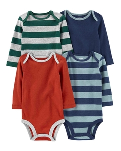 Carter's Pack 4 Bodys manga larga NB
