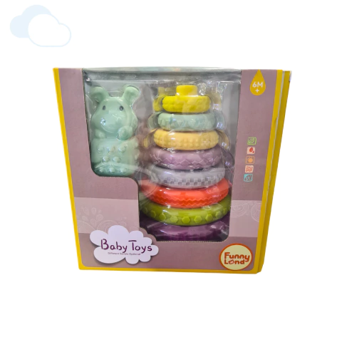 Torre Apilable Set 8 Anillos De Silicona Funny Land