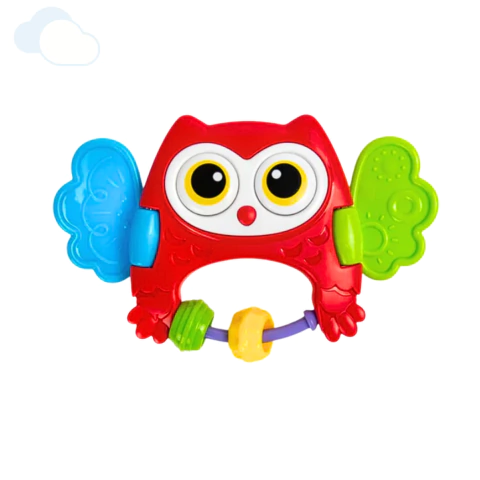 Sonajero Mordillo Para Bebe Buho Didactico +3 Meses Peekaboo Owl - comprar online