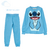 Pijama Infantil Stitch Manga Larga Celeste Original Disney Magic - tienda online