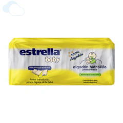 Algodón Precortado Hidrofilo Estrella Baby x 100grs