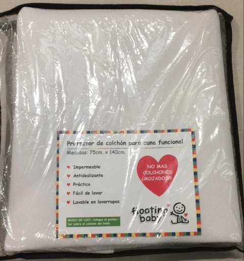 Protector de Colchon Cuna Funcional Impermeable Reutilizable Lavable Floating Baby