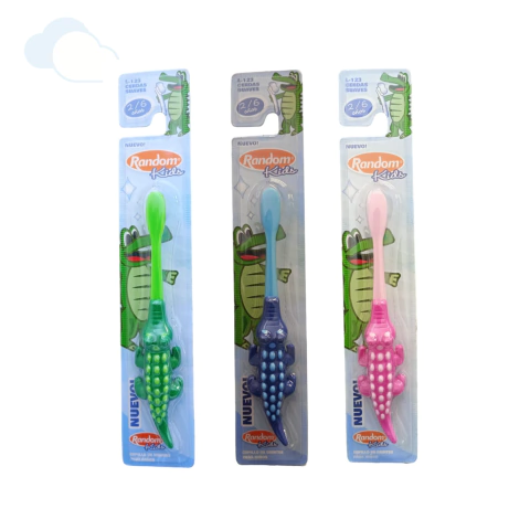 Cepillo De Dientes Infantil Cocodrilo Cerdas Suaves 2 A 6 Años Random Kids