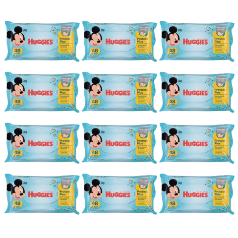 Pack x12 Toallitas Húmedas Huggies Protect Plus Mickey x48