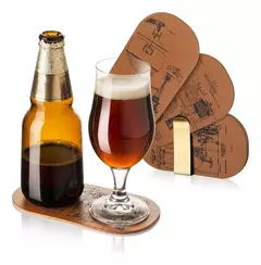 Set Posavasos Y Botellas De Cuero Vacu Vin en internet