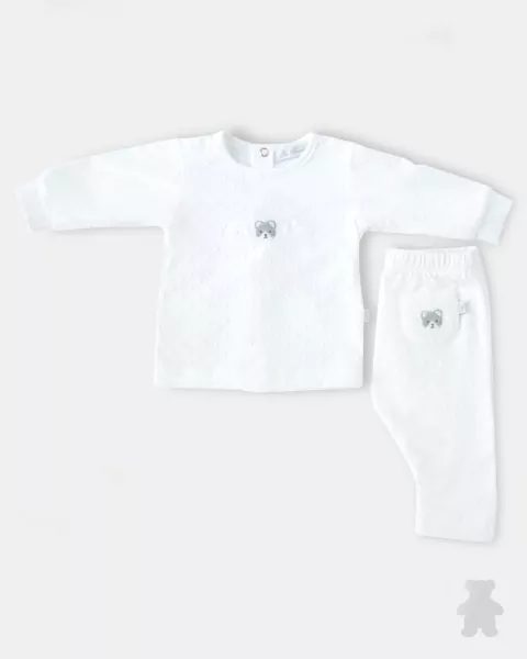 4039003 BATITA M/L Y PANTALON PINTITAS GATITO