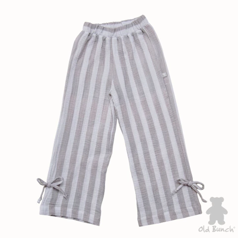 4246003 PANTALON GASA RAYADO VERDE