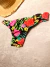 GERIBA Bombacha Less Hibiscus Negro & Fucsia - comprar online