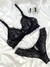 Imagen de Conjunto Capri Negro Y Plata (Corpiño con aro & Bombacha Less)