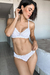 Conjunto Aurora Blanco Cherry (Corpiño sin aro & Bombacha Less)