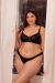Conjunto Jazmín Negro Algodon + Puntilla (Corpiño con aro y bombacha less )