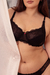 Conjunto Jazmín Negro Algodon + Puntilla (Corpiño con aro y bombacha less ) - tienda online