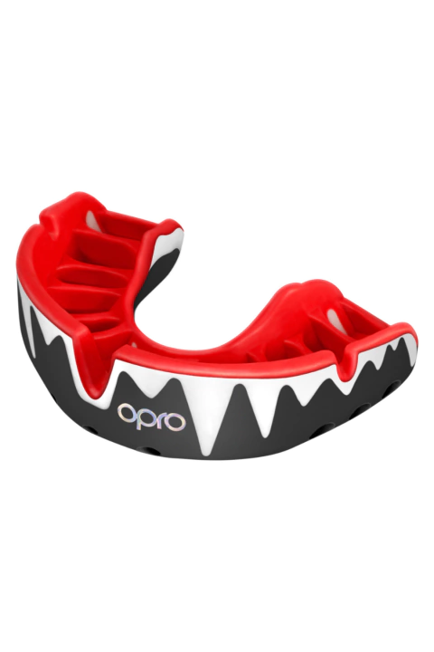 PROTECTOR BUCAL OPRO PLATINIUM DIENTES NEGRO Y ROJO
