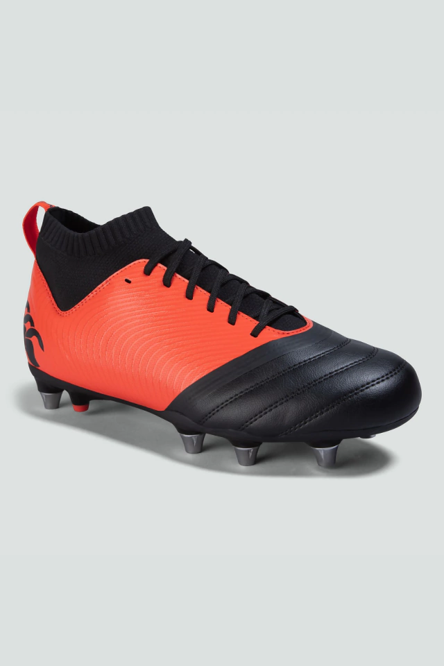 BOTINES DE RUGBY CANTERBURY STAMPEDE PRO ORG/BLK 8 TAPONES DE ALUMINIO INTERCAMBIABLES — imagen 4
