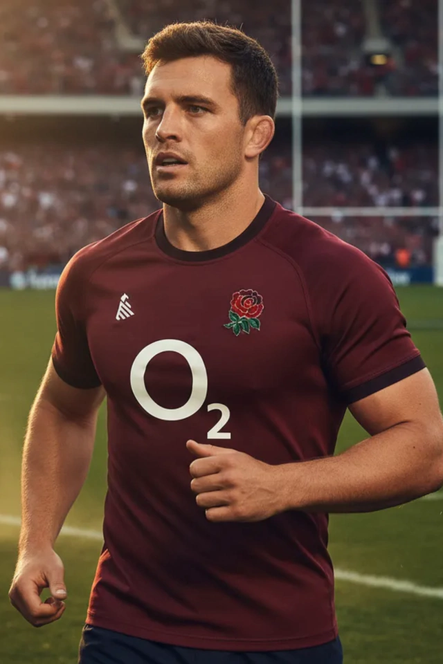 CAMISETA DE RUGBY PICTON INGLATERRA FORCE BORDO — imagen 4