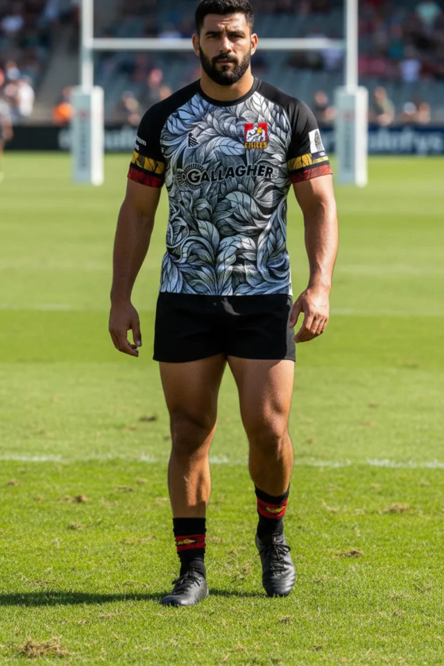 CAMISETA DE RUGBY PICTON CHIEFS AWAY HOJAS MATCH — imagen 3