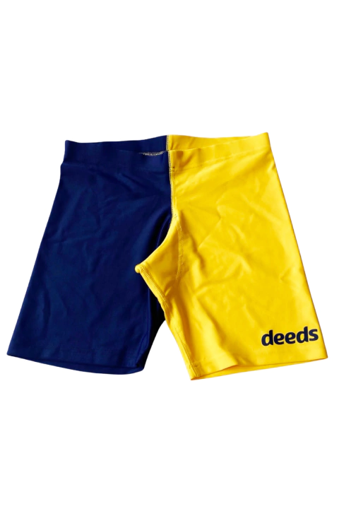 CALZA BIKER DEEDS COMBINADA AMARILLA Y AZUL