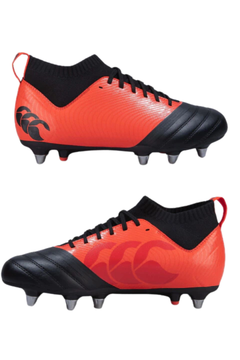 BOTINES DE RUGBY CANTERBURY STAMPEDE PRO ORG/BLK 8 TAPONES DE ALUMINIO INTERCAMBIABLES - comprar online
