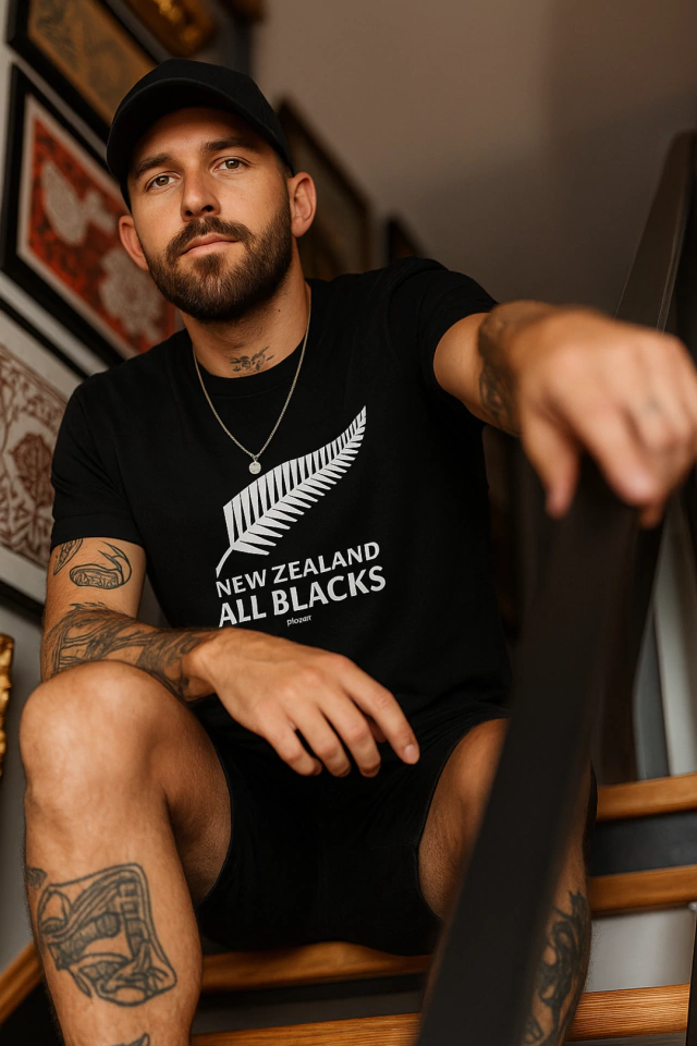 REMERA PICTON ALL BLACKS PLUMA NEGRA — imagen 2