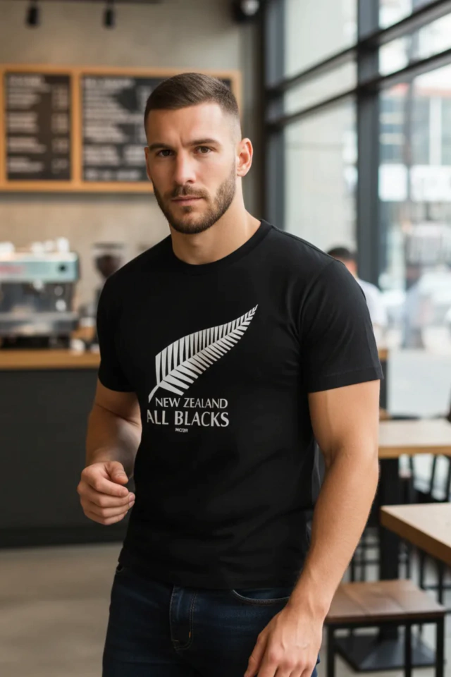 REMERA PICTON ALL BLACKS PLUMA NEGRA — imagen 3