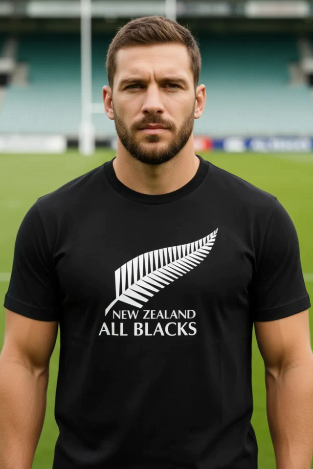 REMERA PICTON ALL BLACKS PLUMA NEGRA — imagen 4