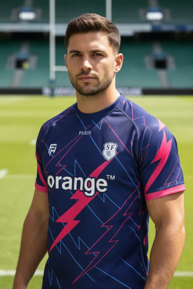 CAMISETA DE RUGBY FLYHALF CLASH STADE FRANCAIS ORAGE — imagen 2