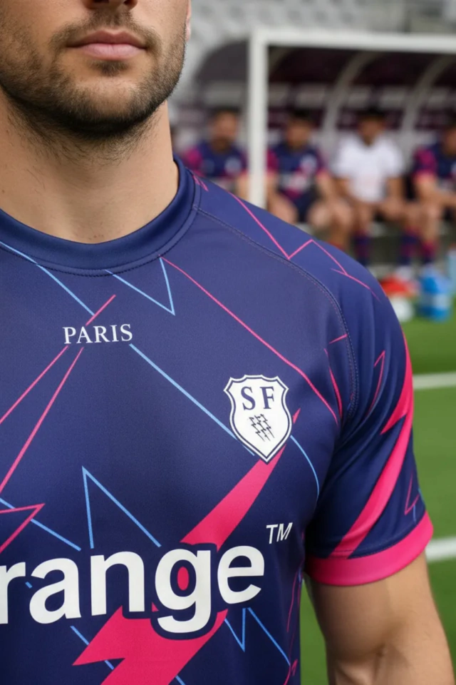 CAMISETA DE RUGBY FLYHALF CLASH STADE FRANCAIS ORAGE — imagen 8