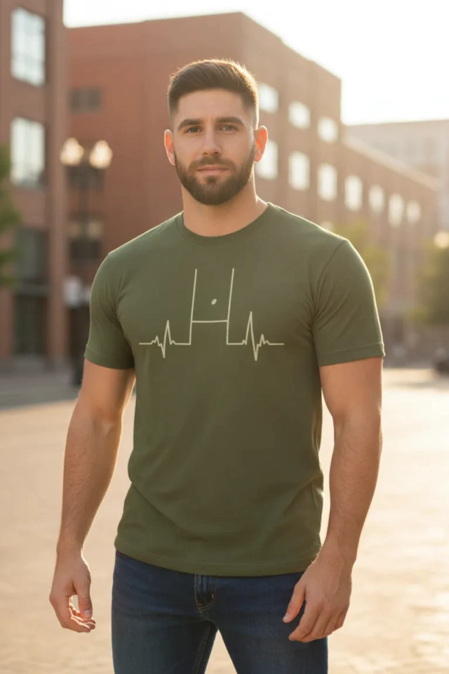 REMERA PICTON PULSE LATIDO CORAZON MILITAR — imagen 3