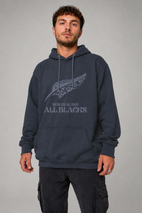 BUZO HOODIE OVER FLYHALF MONACO PLUMA MAORI NZ AZUL GANT