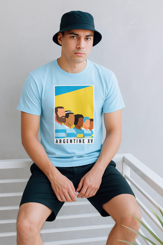 REMERA PICTON ARGENTINA XV AZUL AZTECA — imagen 2