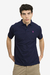 CHOMBA PICTON LEADER AZUL MARINO LOGO BORDADO FUCSIA - comprar online