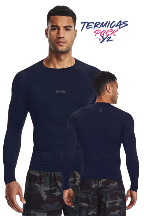PACK X2 REMERAS TERMICA FLYHALF - AZULES - comprar online