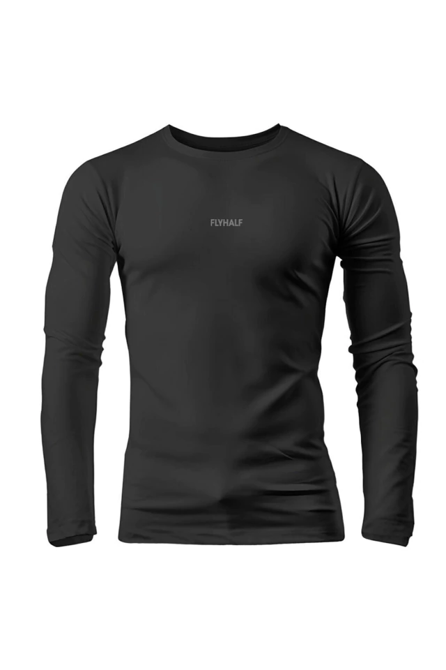 REMERA TERMICA FLYHALF MANGA LARGA NEGRA — imagen 3