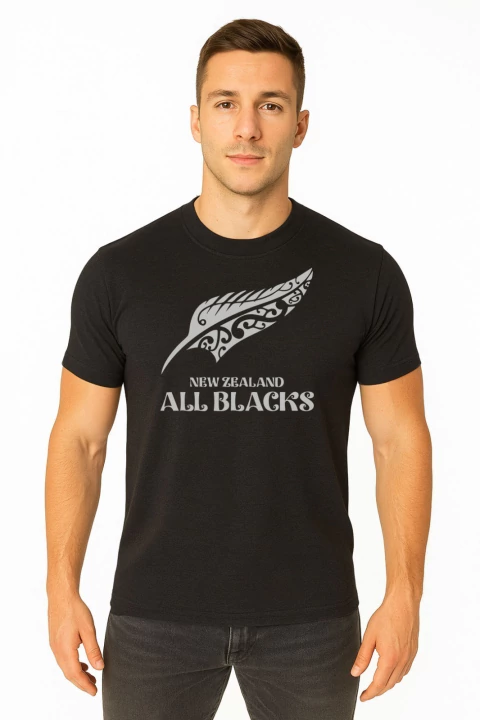 REMERA PICTON PLUMA MAORI NZ NEGRA - comprar online