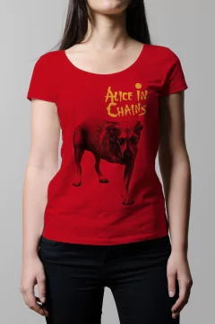 Remera Alice in Chains roja mujer