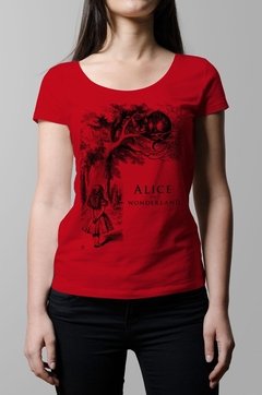 Remera Alicia en el pais de la maravillas rojo mujer