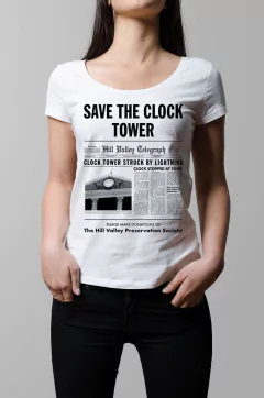 Remera Volver al futuro blanca mujer