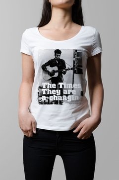 Remera Bob Dylan blanca mujer