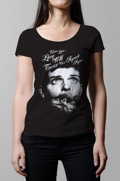 Remera Ian Curtis love will tear us apart negro mujer