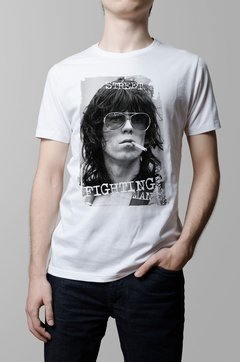 Remera Keith Richards blanca hombre